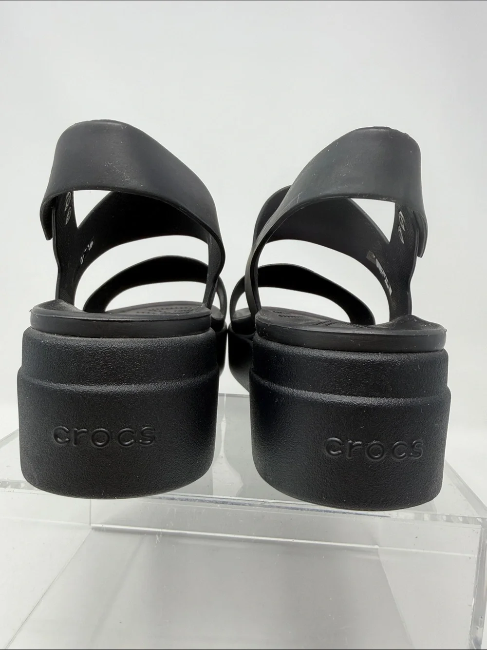 CROCS Women's Brooklyn Black Platform Slingback Sandals size 9